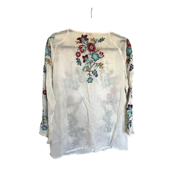 Johnny Was Kikimu Embroidered Crinkle Tunic - Size Medium - Picture 4 of 9